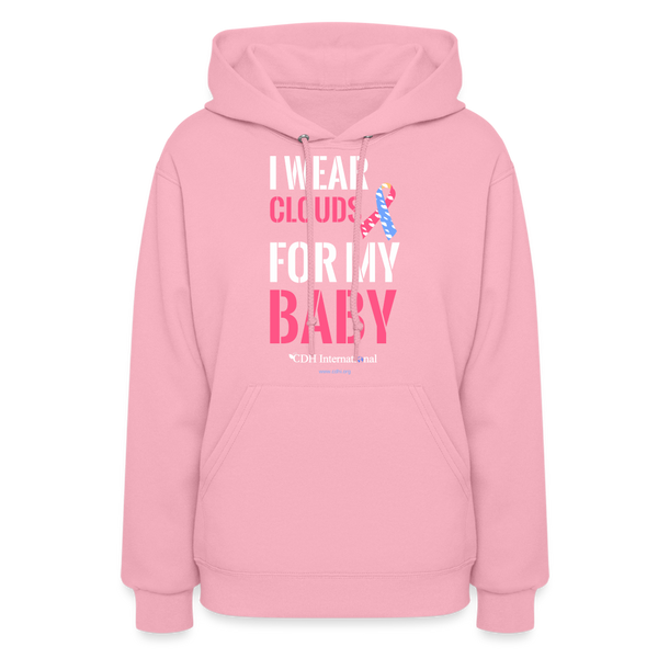 "I Wear Clouds For My Baby" CDH Awareness Women's Hoodie - classic pink
