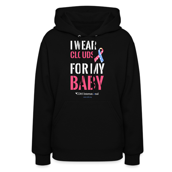 "I Wear Clouds For My Baby" CDH Awareness Women's Hoodie - black