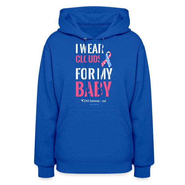 "I Wear Clouds For My Baby" CDH Awareness Women's Hoodie - royal blue